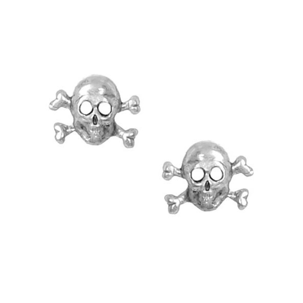 NEW Skull & Bones Stud Earrings Jolly Roger Skeleton Punk Goth Halloween